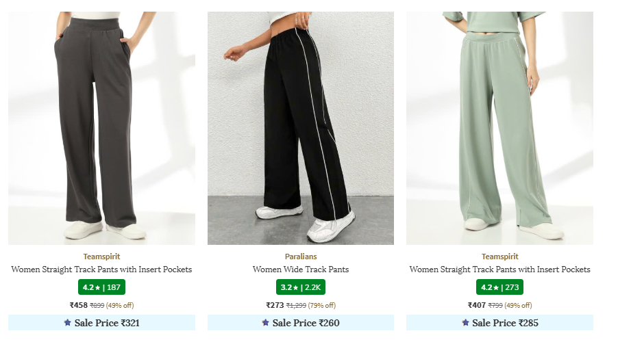 Track Pants at up to 81% Discount