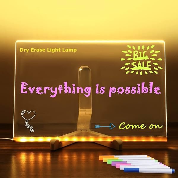 Transparent Acrylic Writing Board with LED Light, 1 Count