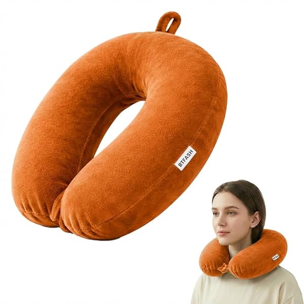 Travel Neck Pillow for Men & Women | Soft Fibre Cushion for Flight, Car & Train