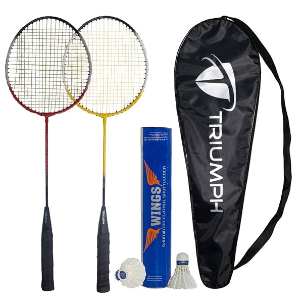 Triumph Carbon Fiber Badminton Racquet Set of 2 with Shuttlecocks