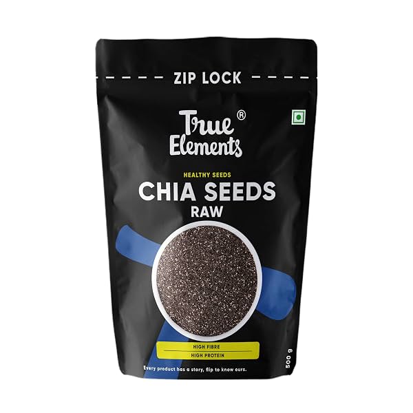 True Elements Chia Seeds 500g - Seeds for Weight Management | Rich in Calcium, Protein & Fibre | Beat the Heat |