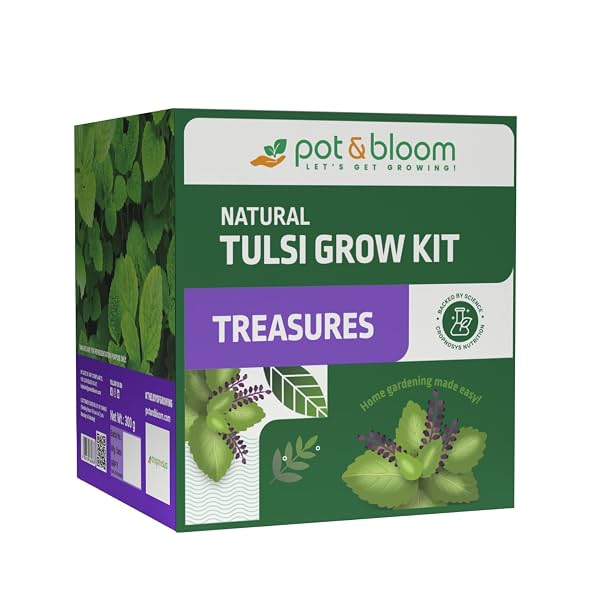 Tulsi Grow Kit with Seeds, Pot & Gardening Essentials