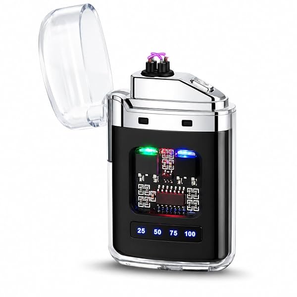 USB Rechargeable Dual Arc Lighter with LED Display