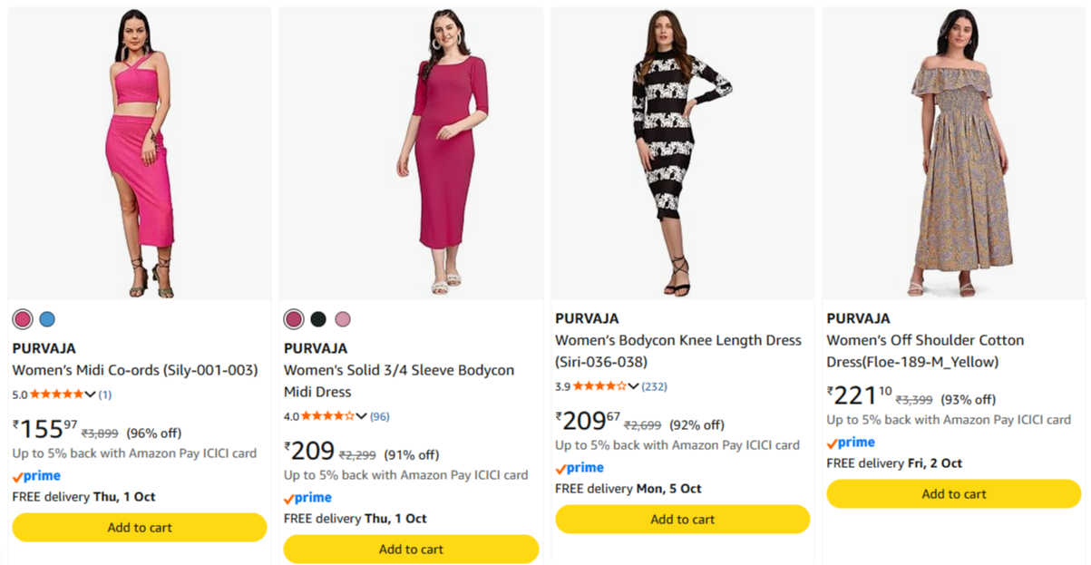 Upto 96% Discount on Women's Midi Dress