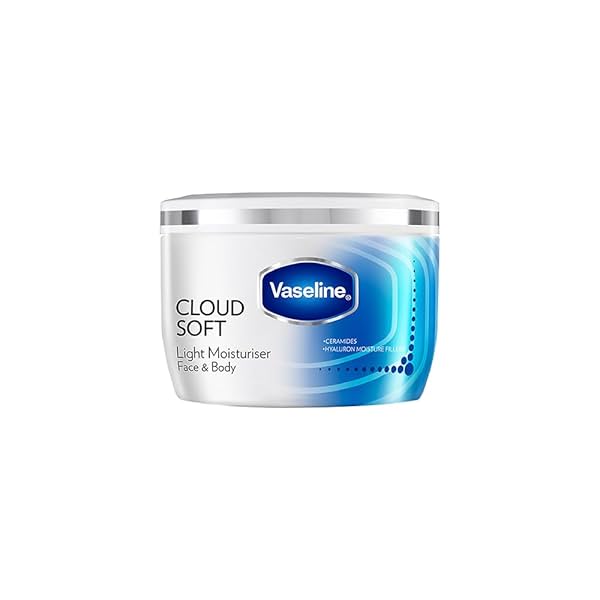 VASELINE Cloud Soft, Light Moisturiser, 300 ml, for Plump, Soft Skin, with Ceramides & Hyaluron Fillers, 10X Hydration V