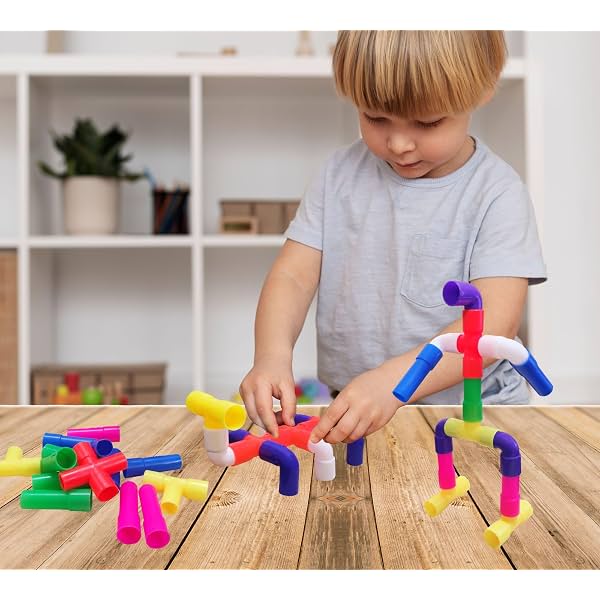 VGRASSP 30 Pcs Pipe Building Block Toy