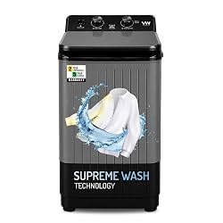 VW 8.5 kg semiautomatic Top Load Washer Only with Powerful Wash, V8 Supreme Wash, Black/Grey