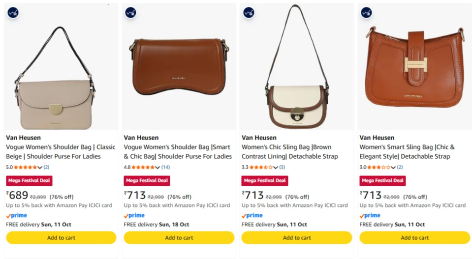 Van Heusen Women's Bag upto 76% Discount