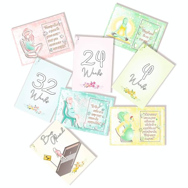 VantageKart Pregnancy Milestone Cards Set 16 A5 Size