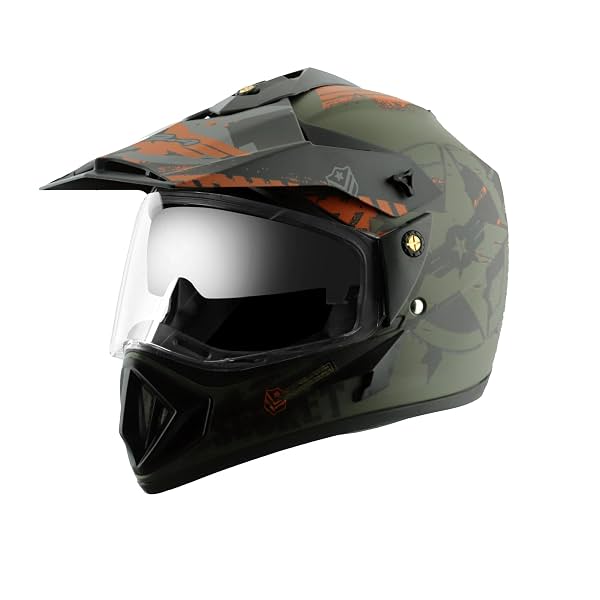 Vega Off Road D/V Secret Dull Green Black Helmet L