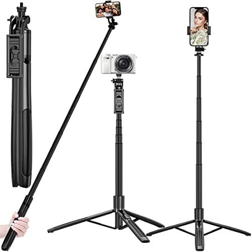 WHEELZ&MOUNTZ Long Selfie Stick Tripod Extra-Long Selfie Stick with Tripod Stand Upto 61 inch/156 cm Camera Stick Portab
