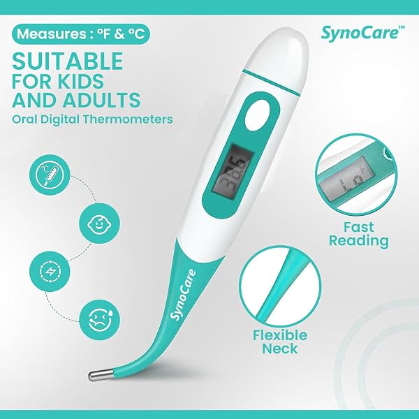 Waterproof Flexible Digital Thermometer, Quick & Instant Measurement of Oral