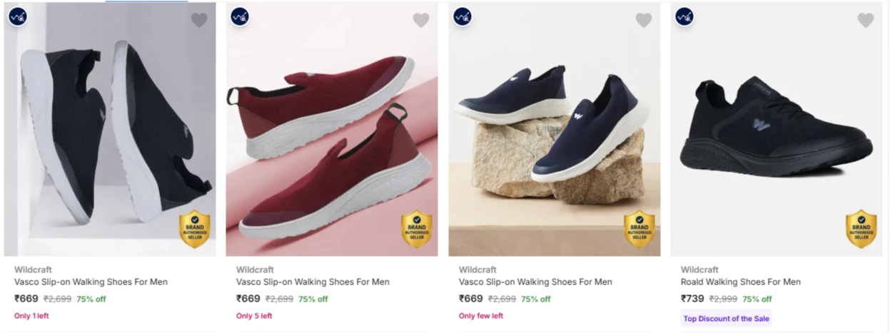 Wildcraft Men’s Sports Shoes at minimum 75% Discount