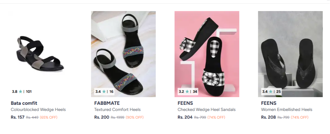 Women Heels at minimum 90% Discount