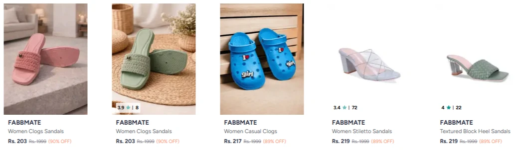 Women's Footwear upto 90% Discount