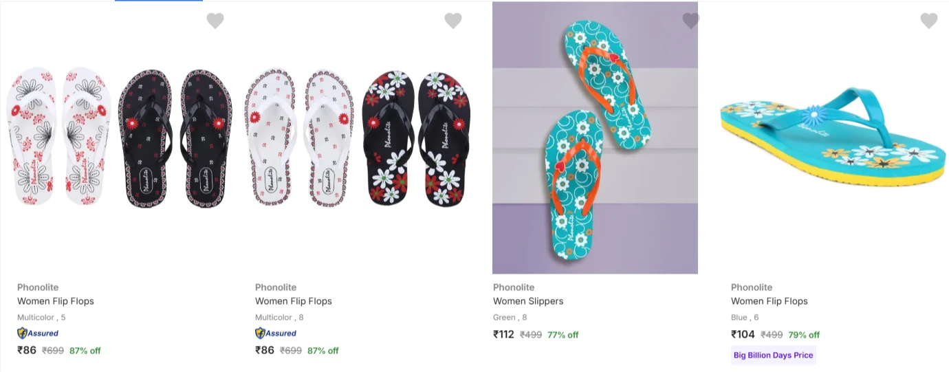 Women's Slippers & Flip Flops starting at ₹86