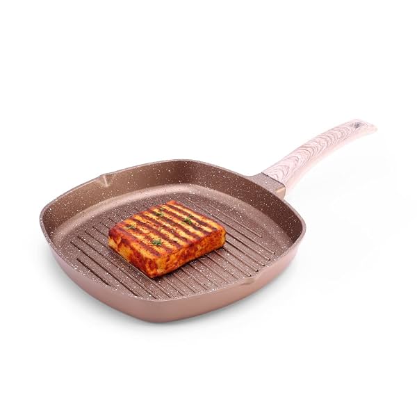 Wonderchef Duralife Die-cast Non-Stick Grill Pan 24cm for Kitchen, Non-Toxic