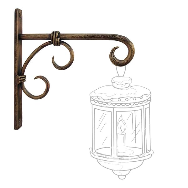 Wood Art Store Golden Antique Wall Bracket for Bird Feeders & Houses Planters