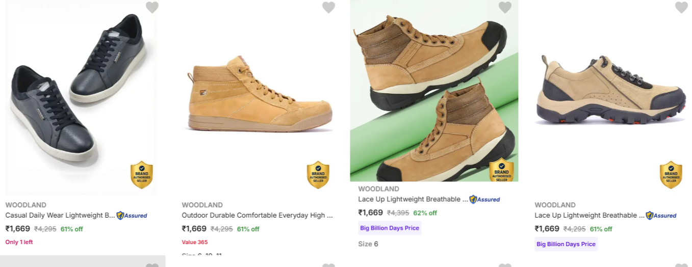 Woodland Men Footwear Minimum 60% Discount