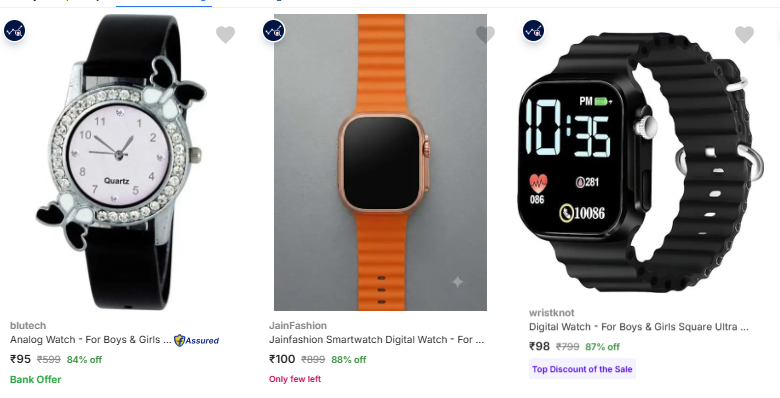 Wrist Watches at minimum 75% Discount