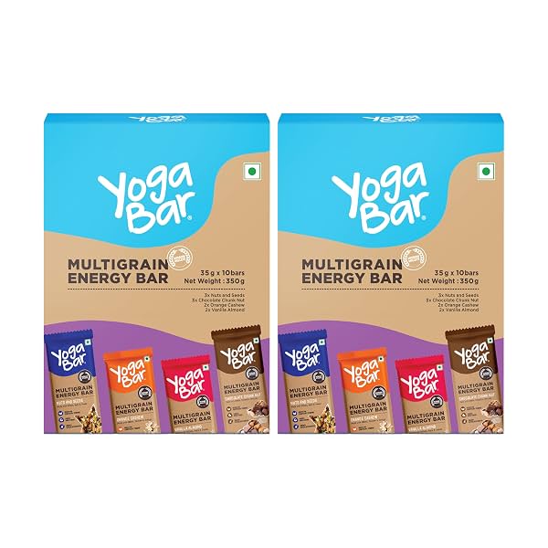 Yogabar Energy High Protein Crunchy Granola Bars - Pack Of 20