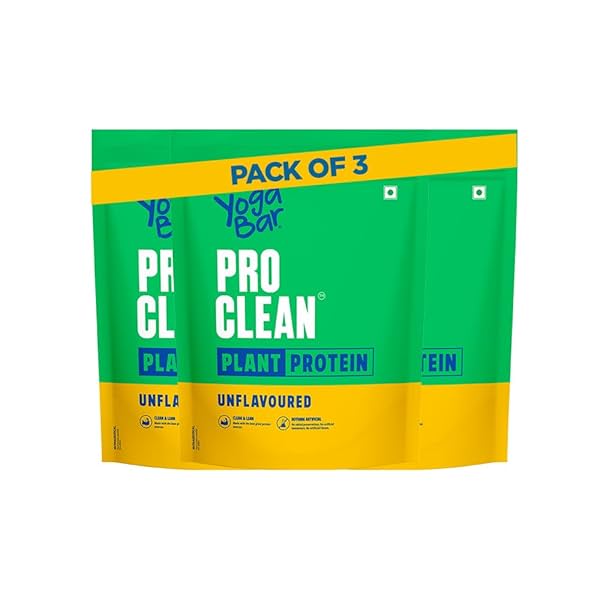 Yogabar Pro Clean Plant Protein | Unflavoured | 28g Protein per Serving | Clean & Natural Plant Blend | Vegan, No Added