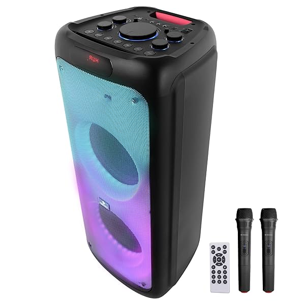 ZEBRONICS 120 Watts Party Speaker with 2 Wireless Mic, 7 hrs Playtime, Karaoke & Recording Function, TWS, Bluetooth