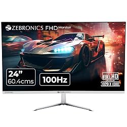 ZEBRONICS A24FHD LED Monitor, 24 inch (60.96cm), 250 nits, 100Hz, Slim Design