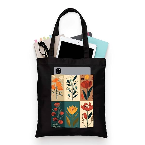 ZORI Printed Canvas Tote Bag with Pocket