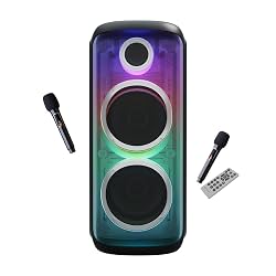 Zebronics 160W Party DJ Speaker Dual Mic 2X Full-Range 25.4cm Driver 6.3mm Dual Mic & a Guitar in