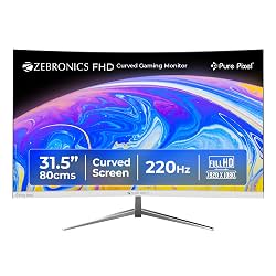 Zebronics 31.5 Inch FHD Curved Gaming Monitor with 220Hz HDMI & DP Port