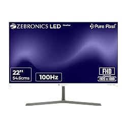 Zebronics Full HD LED Monitor, 21.5 Anti-Glare Screen, 100Hz Refresh Rate