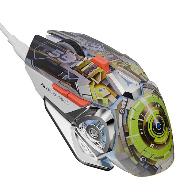 Zebronics Transformer M Plus Wired Gaming Mouse, Up to 12800 DPI, 6 Buttons with a 6-Level DPI Switch,
