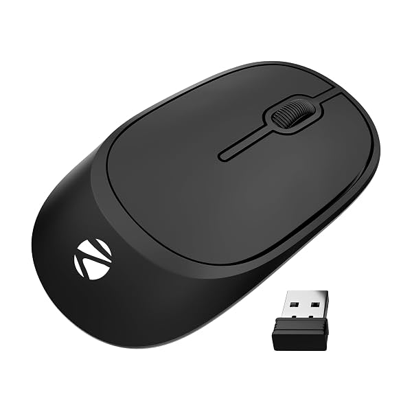 Zebronics Wireless Mouse, 2.4GHz, 1200 DPI, 3 Buttons, High Precision, Comfortable & Ergonomic Design, Lightweight, Powe