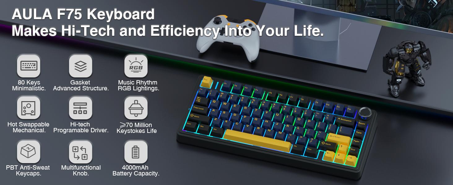 F75 Keyboard Hi-Tech Efficiency