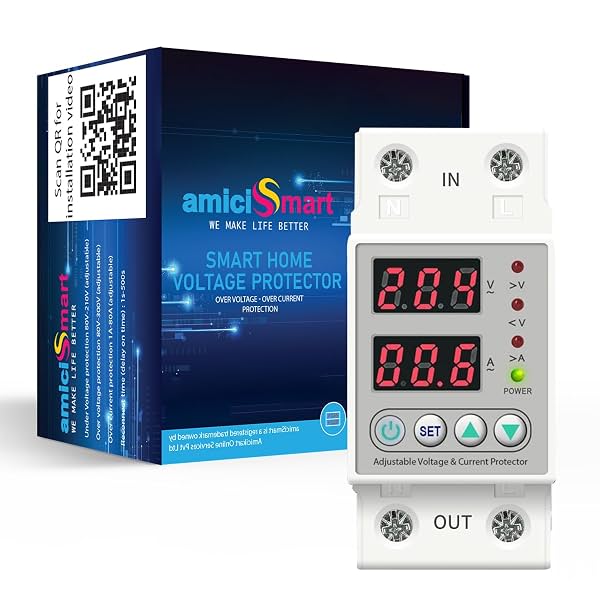 amiciSmart Automatic Over Under Voltage and Over Load Protection 63A