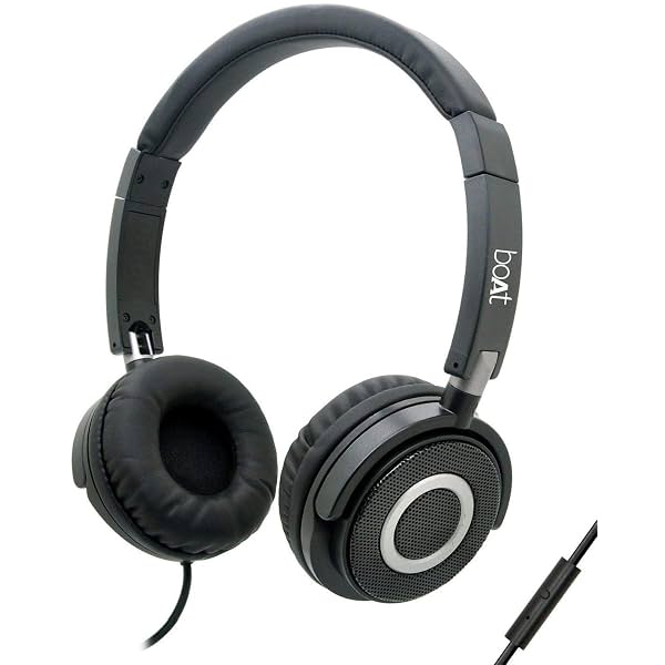 boAt Bassheads 900 Wired On Ear Headphones with Mic (Carbon Black)
