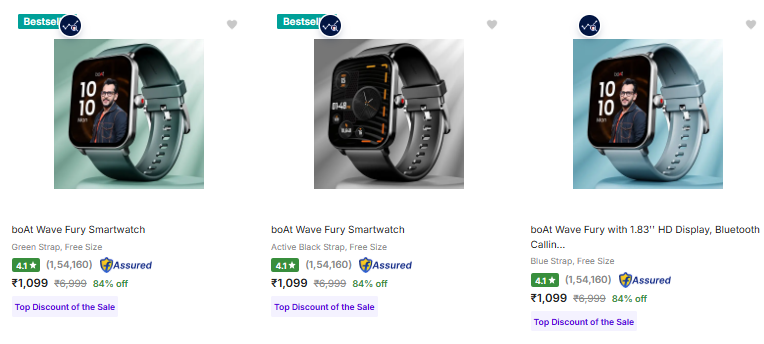 boAt Wearable Smart Devices at minimum 75% Discount