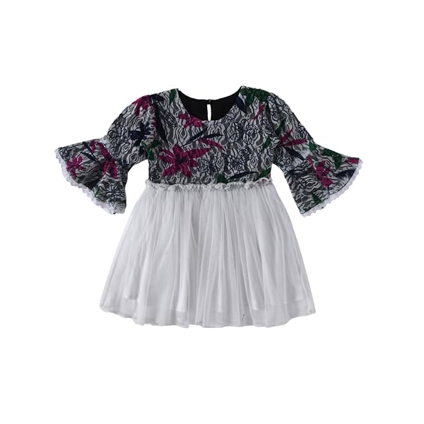 mini mama Girl's Satin A-Line Midi Special Occasion Dress