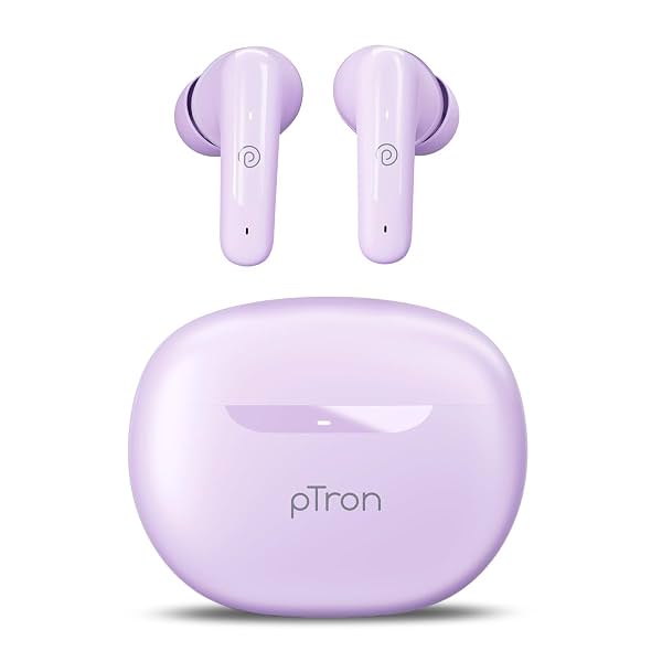 pTron Bassbuds Astra in-Ear TWS Earbuds 34Hrs Playtime Type C Charging & IPX4 (Lilac)
