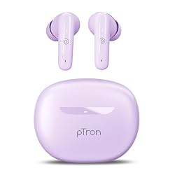 pTron Bassbuds Astra in-Ear TWS Earbuds 34Hrs Playtime Type C Charging & IPX4 (Lilac)