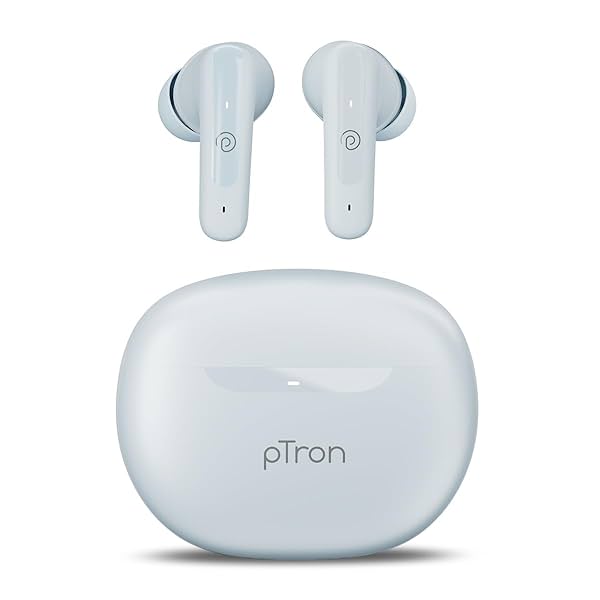 pTron Bassbuds Astra in-Ear TWS Earbuds w/Stereo Sound, 34Hrs Playtime, Stereo Calls, Custom EQ, Mobile App, BTv5.3 Head