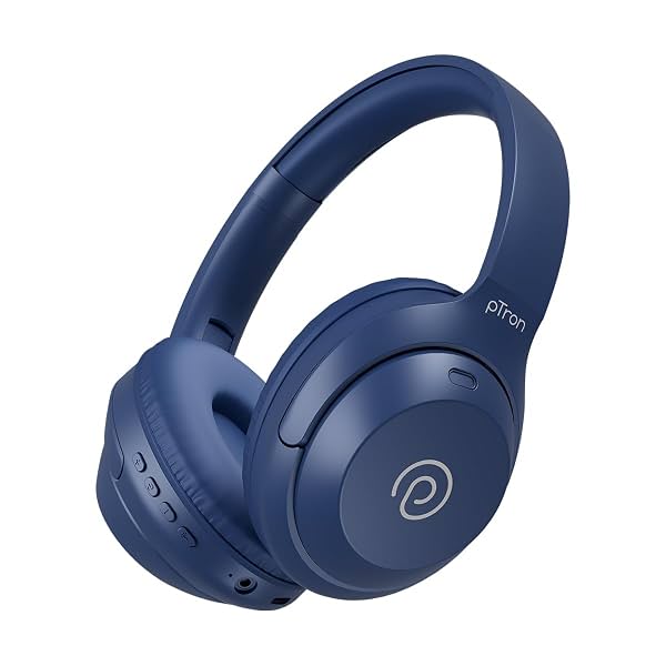 pTron Studio Classic with 75Hrs Playtime, Dual Device Pairing, Wireless Over Ear Headphones