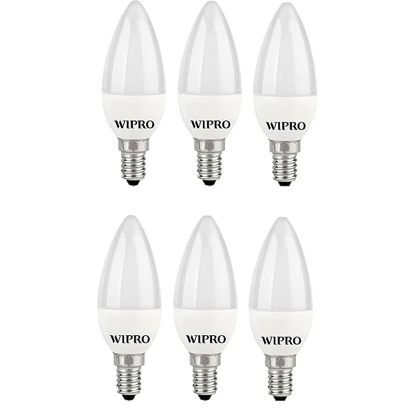 wipro Garnet Base E14 3-Watt LED Bulb (Yellow) - Pack of 6