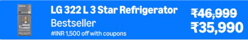 LG (GL-S342SDSX0) 322L 3Star Refrigerator